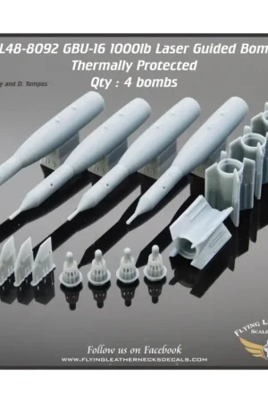 Op = Op GBU-16 1000lb Laser Guided Bomb (4) - Thermally Protected 3D Resin