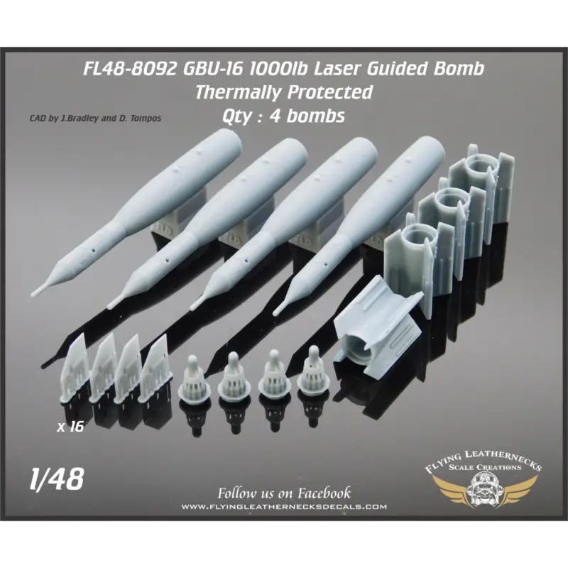 Op = Op GBU-16 1000lb Laser Guided Bomb (4) - Thermally Protected 3D Resin