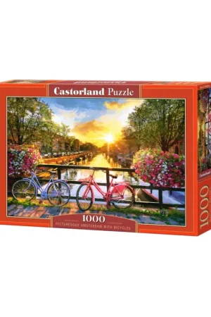 Gratis Retour Picturesque amsterdam with bicycles Puzzel