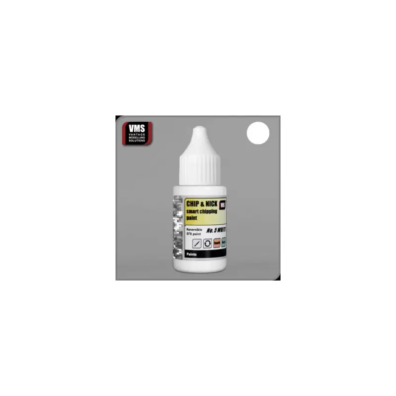 Chip & nick smart chipping paint white 20ml Acrylverf Direct Verzonden