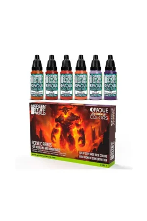 Uitverkoop Set acrylic paints for modelling and miniatures opaque warm colors Acrylverf