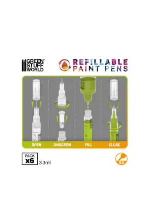 Hoge Kwaliteit Refillable marker - 0.5mm (pack x6)