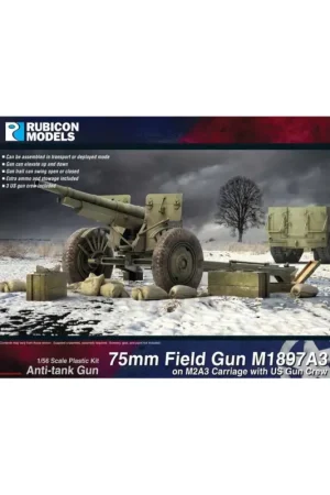 M2a3 75mm field gun with crew Schaalmodel Merkproduct