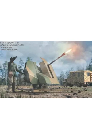 Gecertificeerd 3.7cm flak43 with sdah 58 trailer and crew Schaalmodel