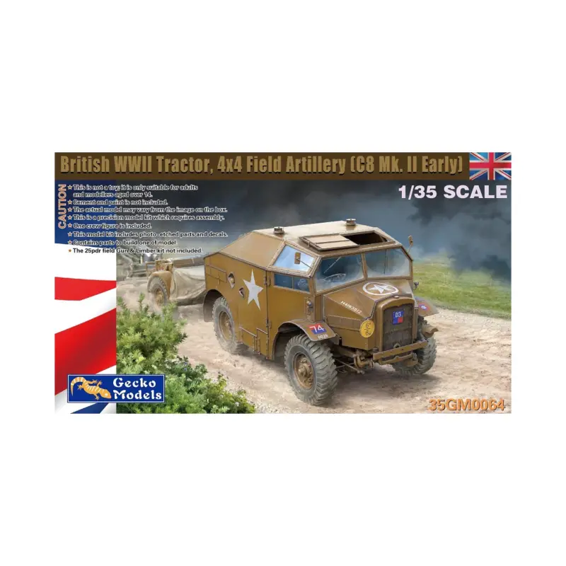 Premium British wwii tractor 4x4 field artillery (c8 mk.ii early) Schaalmodel