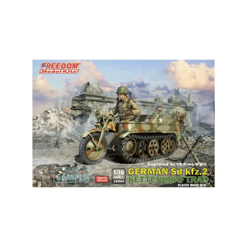 Captured by us army wwii german sd.kfz. 2 kettenkraftrad Schaalmodel Express Levering