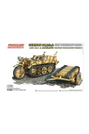 Wwii german kettenkrad with cart and goliath Schaalmodel Korting