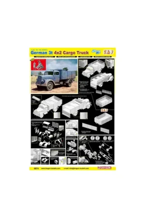Superprijs German 3t 4x2 cargo truck 2in1 Schaalmodel