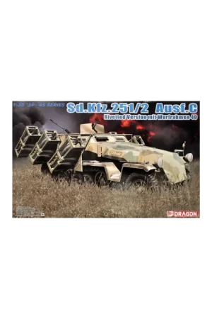 Sdkfz 251/1 ausf c rivetted version mit wurfrahmen 40 Schaalmodel Beperkte Voorraad