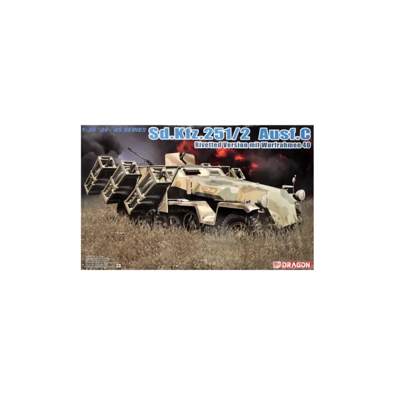 Sdkfz 251/1 ausf c rivetted version mit wurfrahmen 40 Schaalmodel Beperkte Voorraad