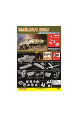 Sd. kfz. 251/9 ausf. d mit 7.5cm kanone 51 Schaalmodel Finale Uitverkoop