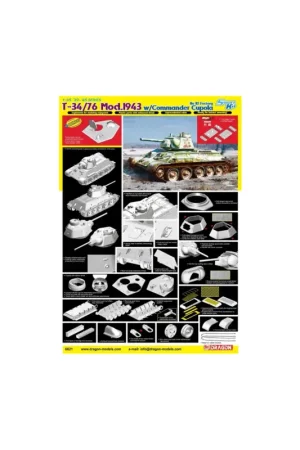 T-34/76 mod.1943 with commander cupola no.112 factory Schaalmodel Bestseller