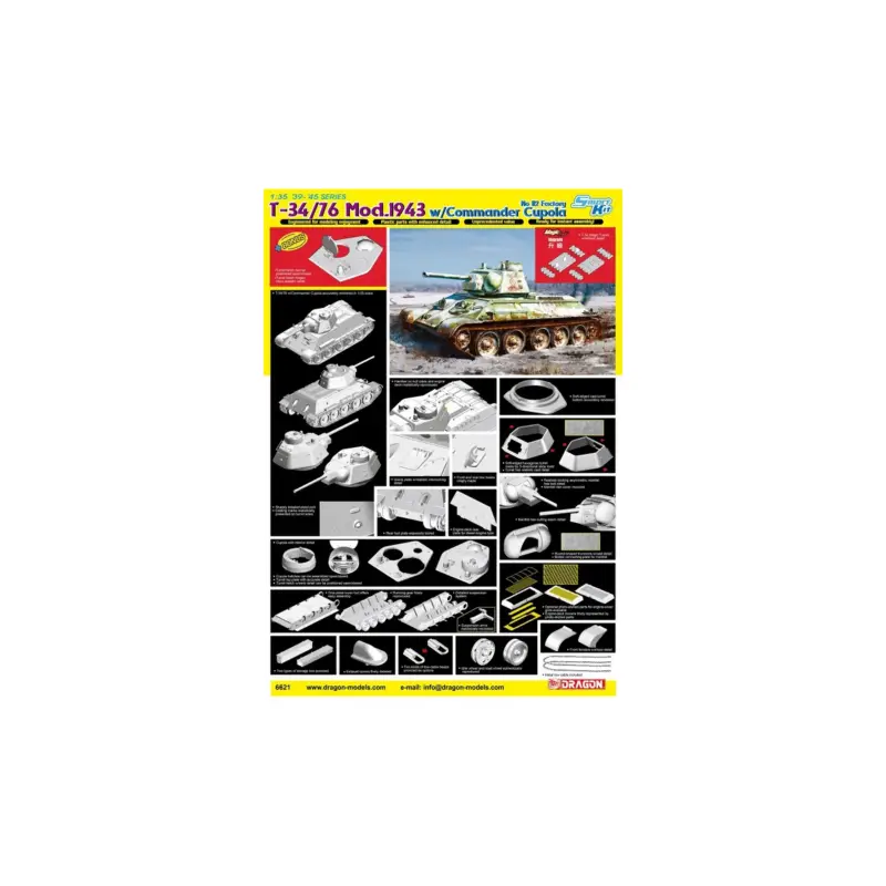 T-34/76 mod.1943 with commander cupola no.112 factory Schaalmodel Bestseller