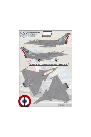 Decal Dassault-Rafale M #5 '70 years Flottille 12F' 2018 Dagaanbieding