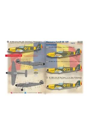 Gecertificeerd Decal Messerschmitt Bf-109 Roumains Part 21.