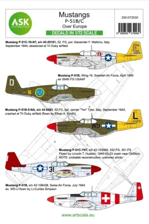 Decal North-American P-51B/C Mustang part 1 - Europe Express Levering