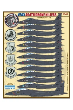 Decal McDonnell F-15E Eagles at War 494th Drone Killers Betrouwbaar