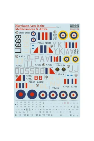 Decal Hawker Hurricane Aces in the Mediterranean & Africa Speciale Aanbieding