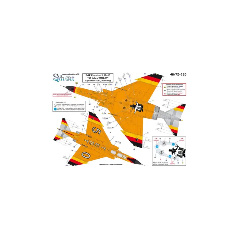 Rechtstreeks Van De Fabrikant Decal McDonnell F-4F Phantom II 37+16 & Tornado IDS 45+03 '50
