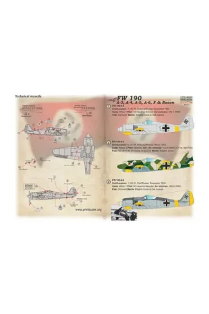 Aanbieding Decal Focke-Wulf Fw-190 A-3, A-4, A-5, A-6, F & Recon Part-1 1