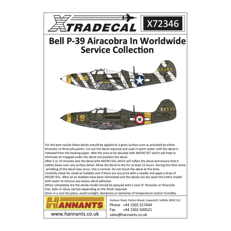 Decal Bell P-39 Airacobra In Worldwide Service Collection. (10) Koop Online