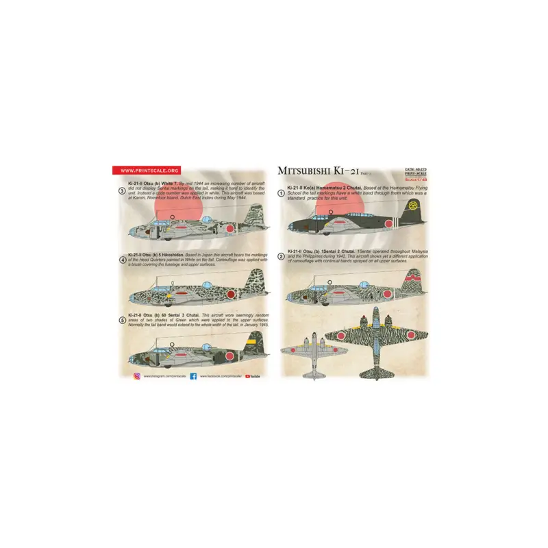 Decal Mitsubishi Ki-21 Part 11. Ki-21-ll Ko(a) Hamamatsu 2 Chutai Lage Prijs