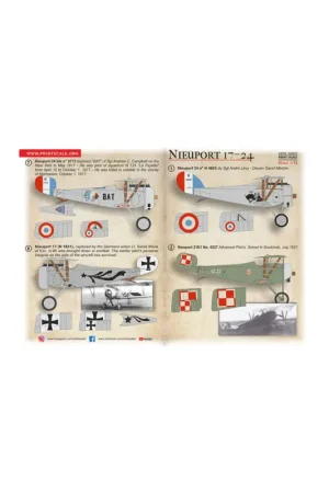 Decal Nieuport N.17- N.24 1. Nieuport 24 n° N 4663 of Sgt André Lévy Betaalbaar