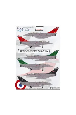 Decal Dassault Rafale C '100 years SPA 93, 97, 91' RC 2/30 Normandie-Niemen - 2017 Dagaanbieding
