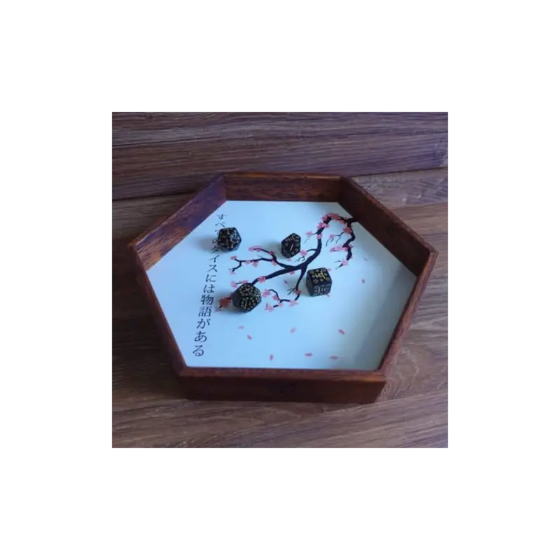 Wooden Dice Tray - Kanji Op = Op