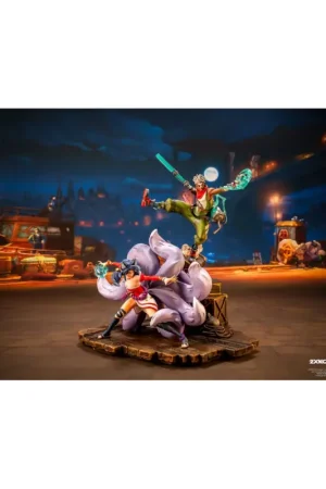 Hoge Kwaliteit League of Legends statuette 1/10 2XKO Ekko & Ahri Diorama 30 cm Figuurtje