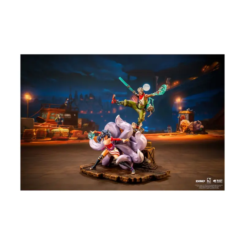 Hoge Kwaliteit League of Legends statuette 1/10 2XKO Ekko & Ahri Diorama 30 cm Figuurtje