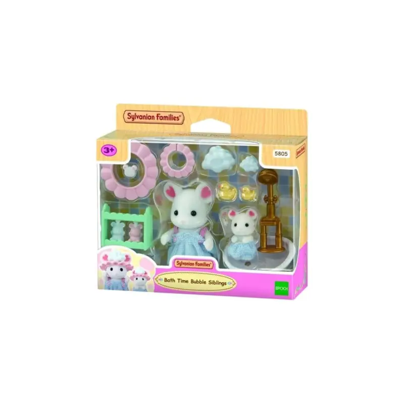 Sylvanian Families: Marshmallow Mouse Brothers Bath Figuurtje Beperkte Voorraad