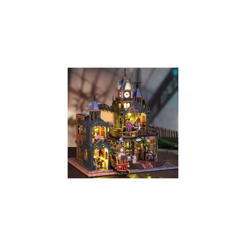 Puzzle 3d 3D Miniature House Puzzle House + Train Dagaanbieding