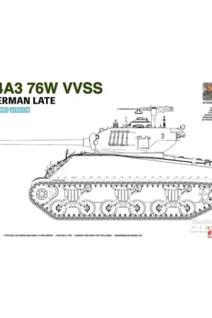 Uitverkoop M4A3 76W VVSS Sherman Late Standard Version Schaalmodel
