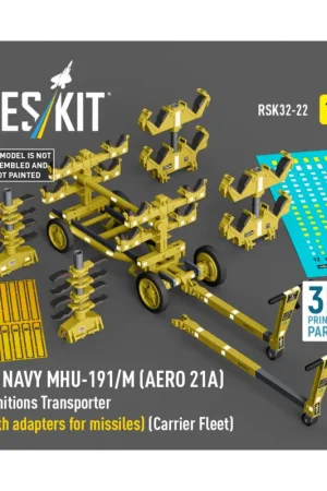 US NAVY MHU-191/M (AERO 21A) Munitions Transporter (with adapters for missiles) (Carrier Fleet) (3D Printed model kit) Nu Kopen