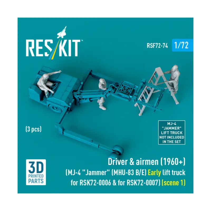 Driver & airmen (1960+) (3 pcs) (MJ-4 Jammer (MHU-83 B/E) Early lift truck for RSK72-0006 & for RSK72-0007) (scene 1) (3D-Printe Koop Vandaag
