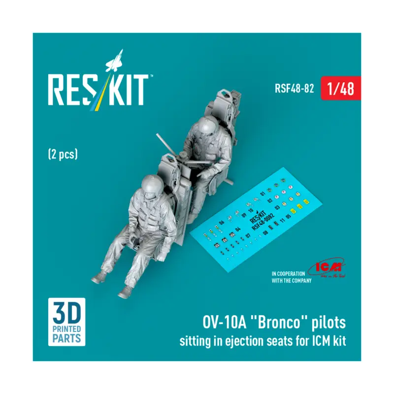Seizoensaanbieding OV-10A 'Bronco' pilots sitting in ejection seats for ICM kit (2 pcs) (3D Printed) Figuren
