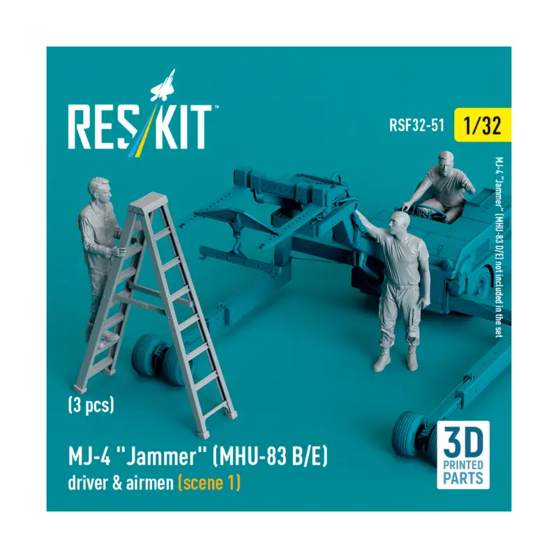 Exclusieve Aanbieding MJ-4 'Jammer' (MHU-83 B/E) driver & airmen (scene 1) (3 pcs) (3D-Printed) Figuren
