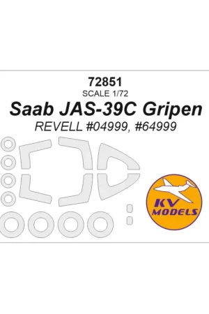 SAAB JAS-39C Gripen (REVELL 04999, 64999) + wheels masks Uitverkoop