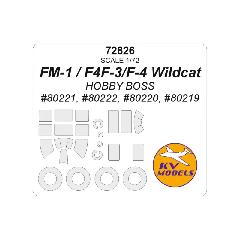 Alleen Vandaag Grumman FM-1 / F4F-4 / F4F-3 Wildcat (HOBBY BOSS 80221, 80222, 80220, 80219) + wheels masks