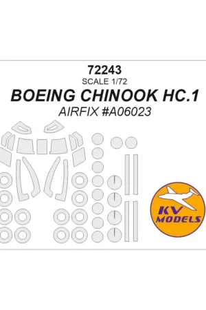 BOEING CHINOOK HC.1 (AIRFIX A06023) + wheels masks (designed to be used with Airfix kits) Betaalbaar