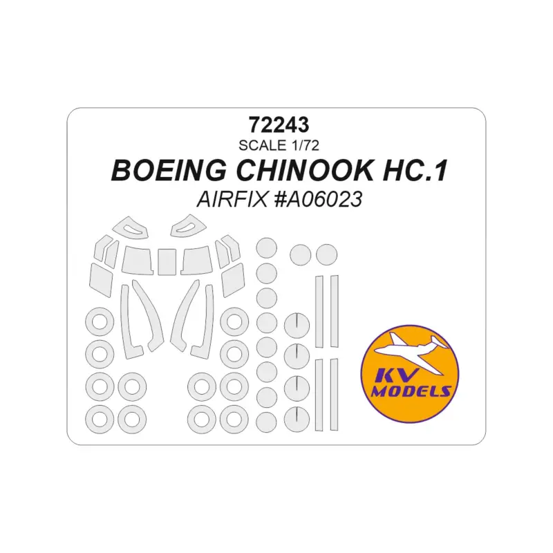 BOEING CHINOOK HC.1 (AIRFIX A06023) + wheels masks (designed to be used with Airfix kits) Betaalbaar