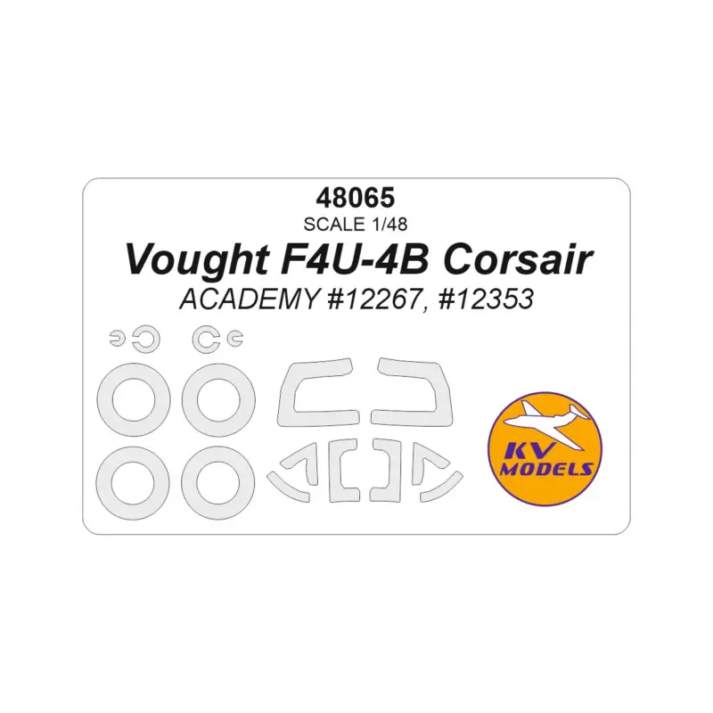 Meest Verkocht Vought F4U-4B Corsair (ACADEMY 12267, 12353) + wheels masks (designed to be used with Academy kits)