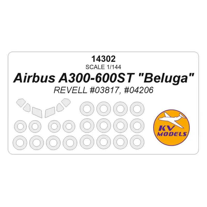 Airbus A300-600ST 'Beluga' (REVELL 03817, 04206) + wheels masks Seizoensaanbieding