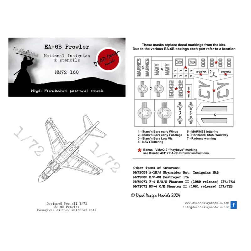 Nieuw EA-6B Prowler Nat. Ins. (designed to be used with Hasegawa kits)