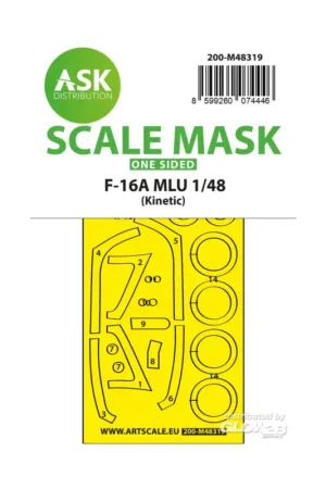 Seizoensaanbieding F-16A MLU one-sided fit and self adhesive express mask for Kinetic