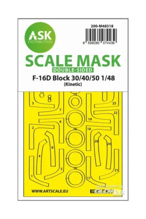 F-16D Block 30/40/50 double-sided fit and self adhesive express mask for Kinetic Alleen Vandaag