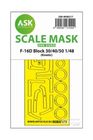 F-16D Block 30/40/50 one-sided fit and self adhesive express mask for Kinetic Beperkt Aanbod