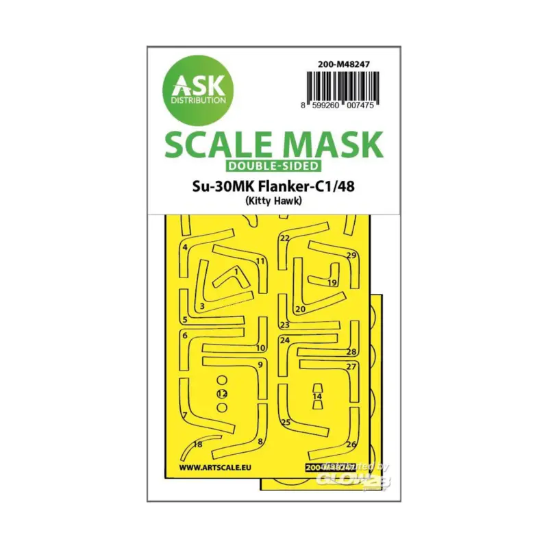 Su-30MK Flanker-C double-sided express fit mask for Kitty Hawk Tijdelijk Beschikbaar