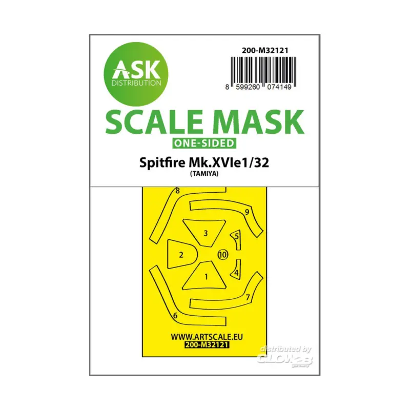 Actieprijs Spitfire Mk.XVIe one-sided express fit mask for Tamiya